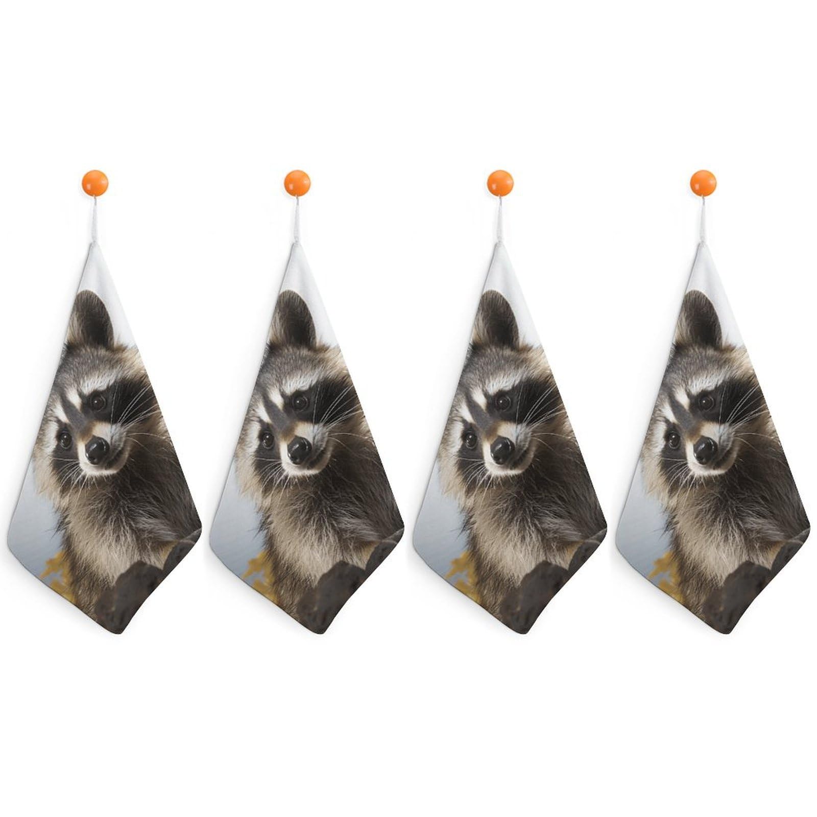 VstaDank Hairy Raccoon Hand Towel Skin Friendly Face Towel Machine Washable Washcloth Reusable Makeup Remover Cloth Soft Feel Fingertip Towels Multi-Purpose Wash Cloth for Bathroom