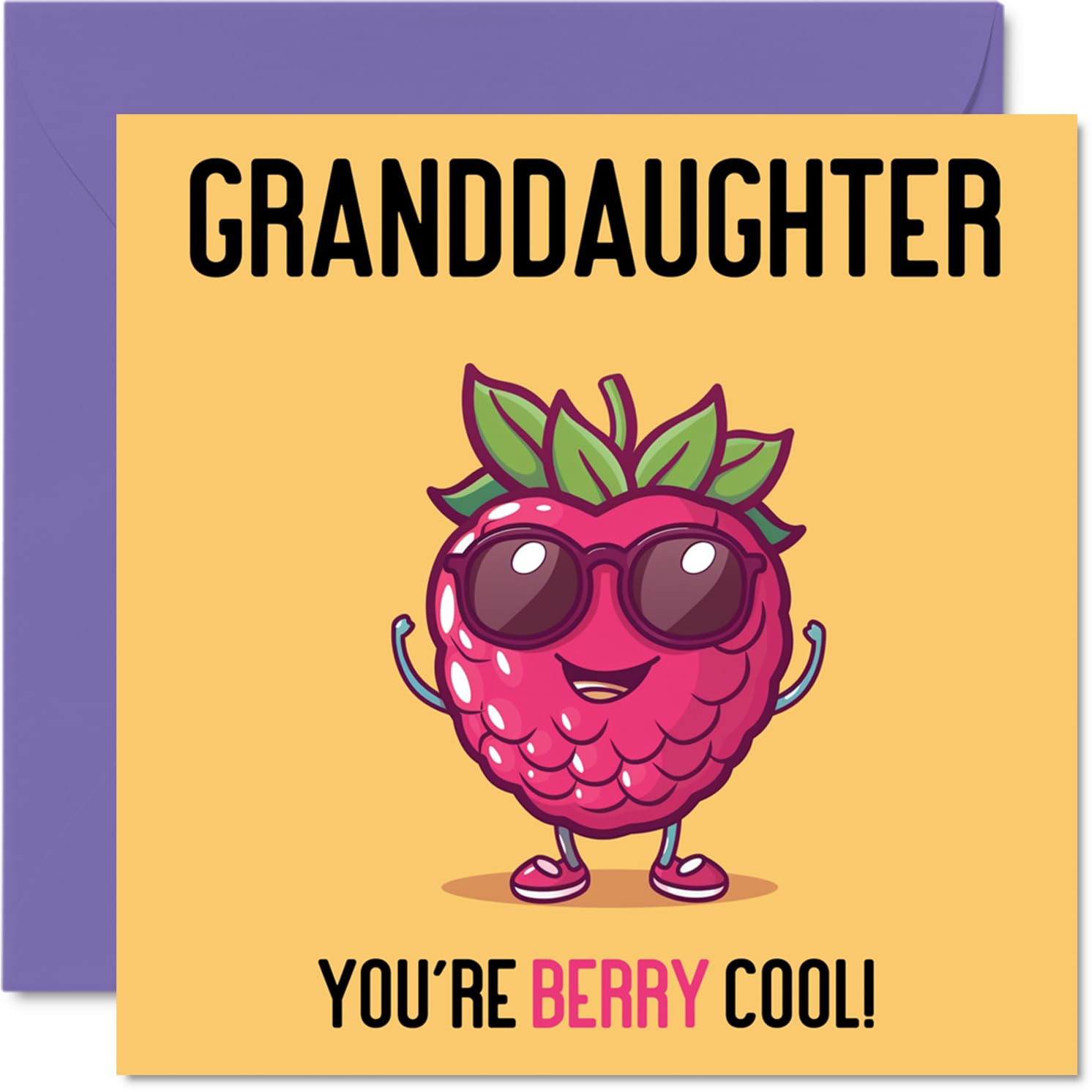 Birthday Cards for Granddaughter - Berry Cool - Funny Happy Birthday Card for Granddaughter from Grandparents, 145mm Joke Bday Greeting Cards Women Her