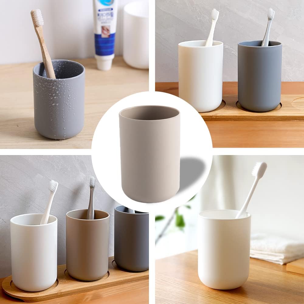 3 PCS Bathroom Tumbler Cup Toothbrush Holder Unbreakable Drinking Cups