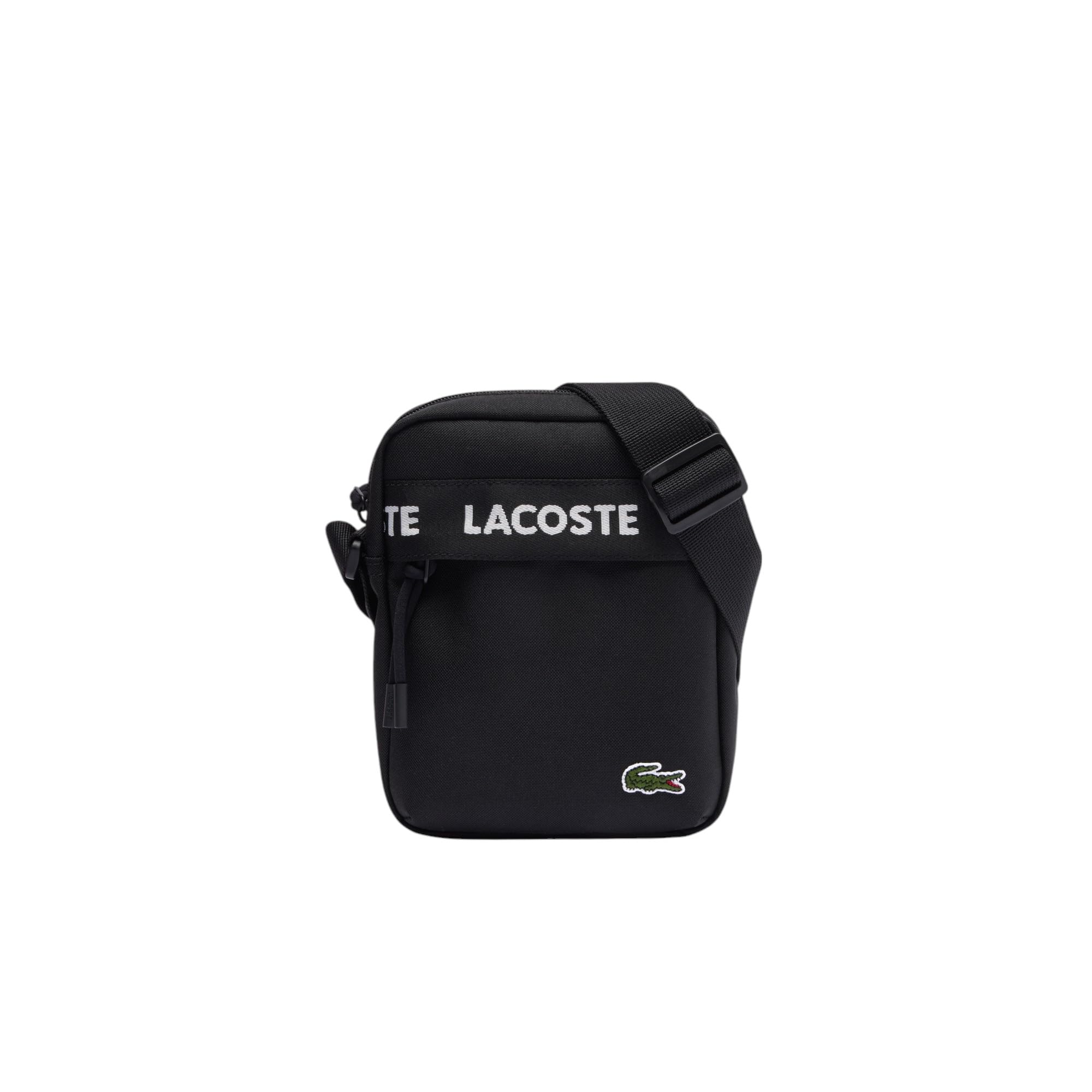 Lacoste Unisex Neocroc Logo Shoulder Bag, Tape Black, One Size