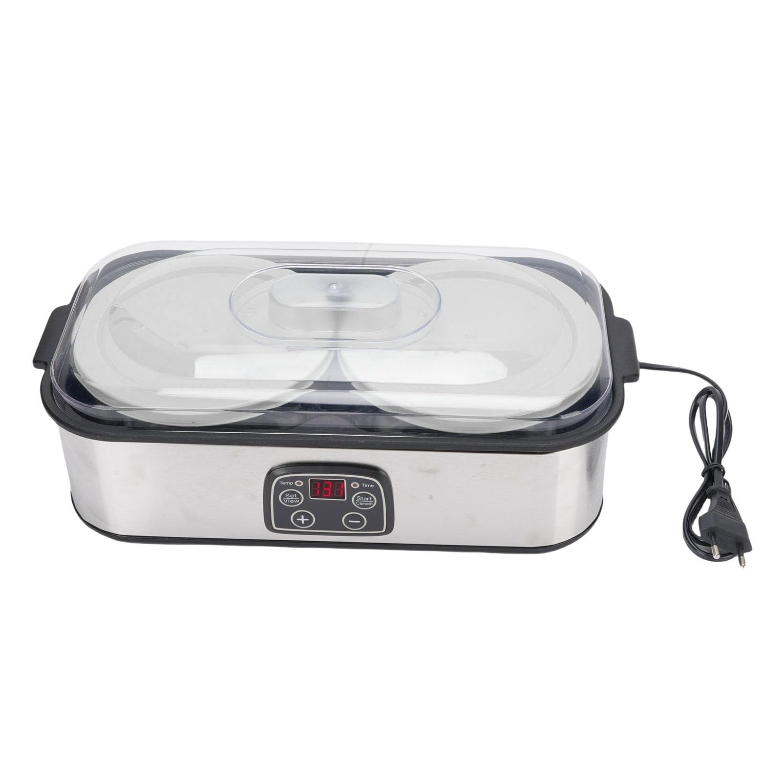 Pssopp Yogurtera Automática de 2 L con Temporizador, Diseño de Acero Inoxidable, Fermentación de 48 H y Pantalla LCD para Uso Doméstico y comercial. (EU enchufe 220V)
