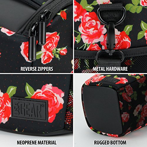Image of USA Gear DSLR Camera Case for Men and Women with Top Loading Accessibility, Adjustable Shoulder, Small Camera Sling Bag, Travel Padded Handle - Camera Holster Bag for Nikon, Canon, Panasonic (Floral)
