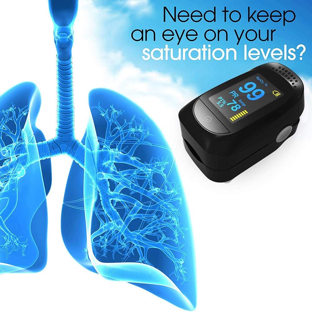 Pulsossimetro da Dito,Portatile Saturimetro con Display LED Ossigeno Saturimetro Monitoraggio Cardiofrequenza per Saturazione di Ossigeno e Frequenza del Polso