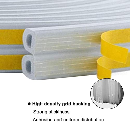 Miniatura 4 de Cinta de sellado de burlete para puertas, marco de ventanas, cinta de sellado de espuma autoadhesiva tipo D, 32.8 pies, aislamiento de goma