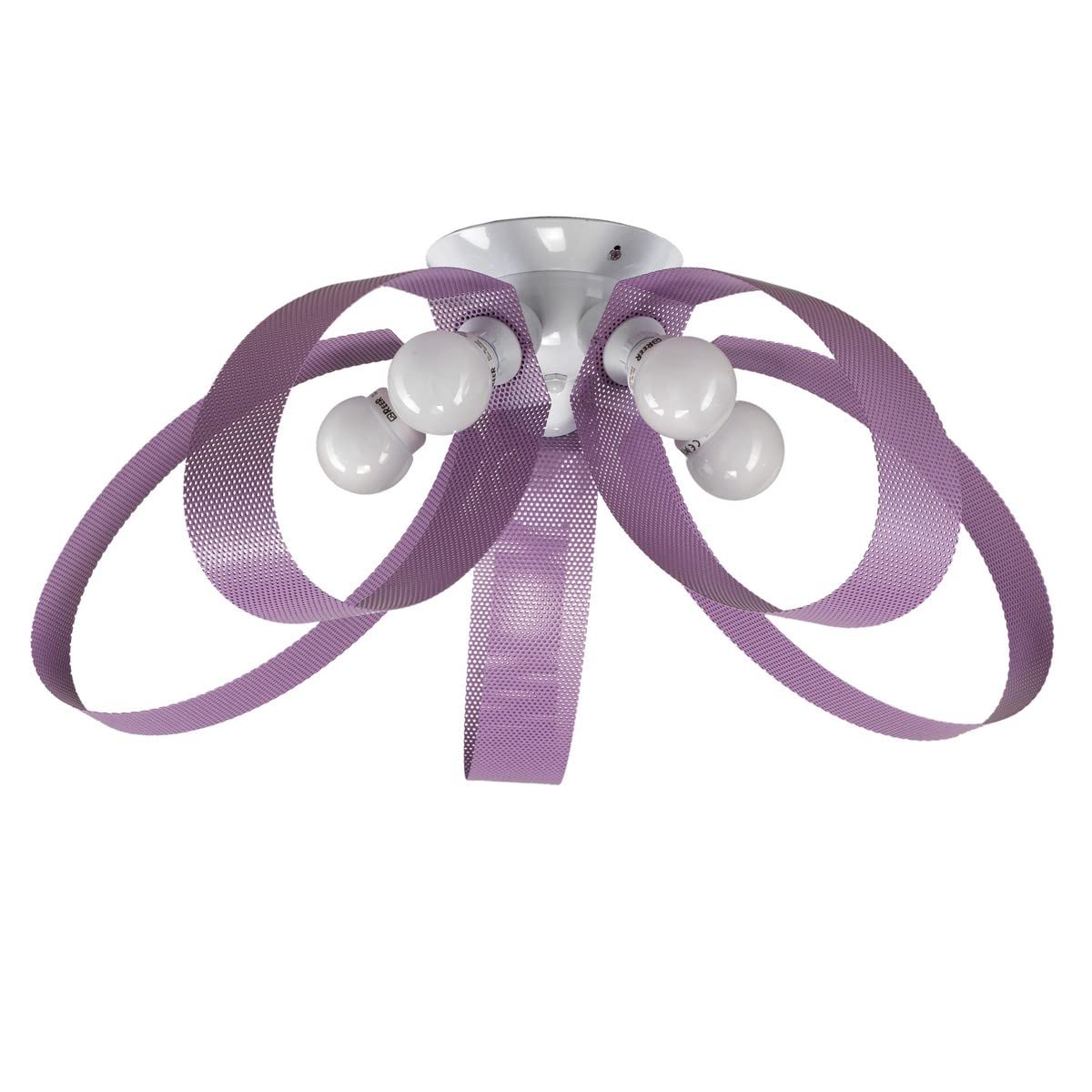 Onli Malva Dormir Con Pies De Techo Techo 5 Luces Con Pétalos De Metal Calado Color