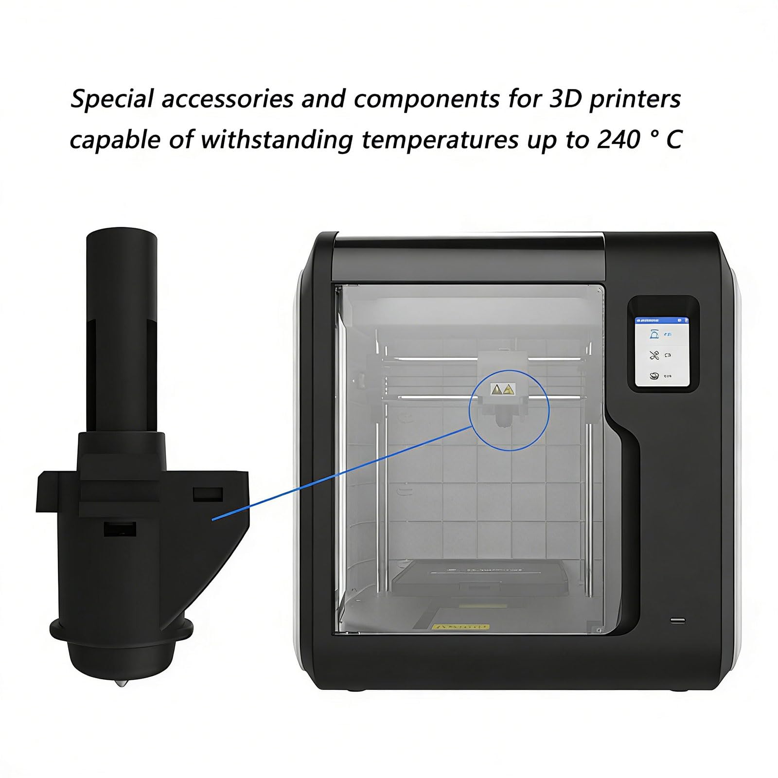 Boquilla Resistente a Altas temperaturas de 0, 4 mm de diámetro para Pieza de Repuesto de Impresora 3D Adventurer 3/4 240 °C Fácil instalación Boquilla de fácil reemplazo