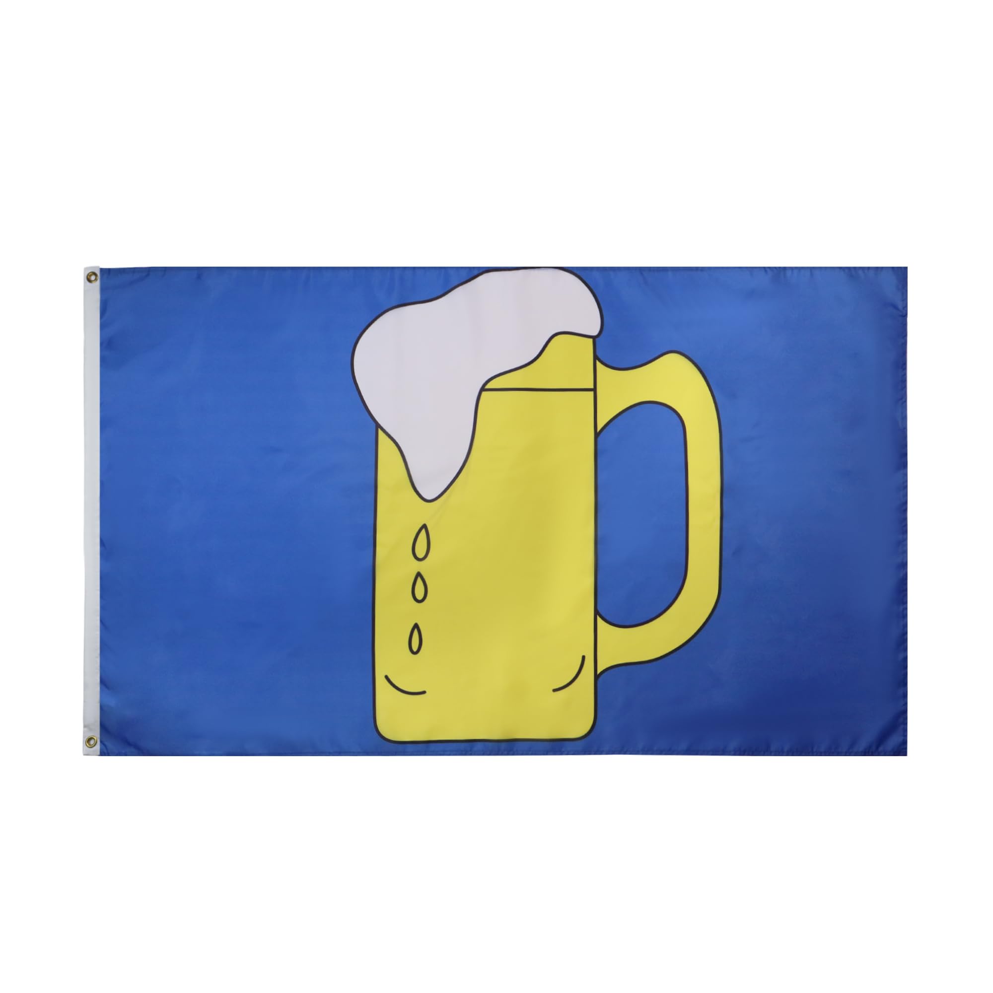 Drapeau Bière Jaune en Polyester 100D avec Oeillets, 150cm x 90cm