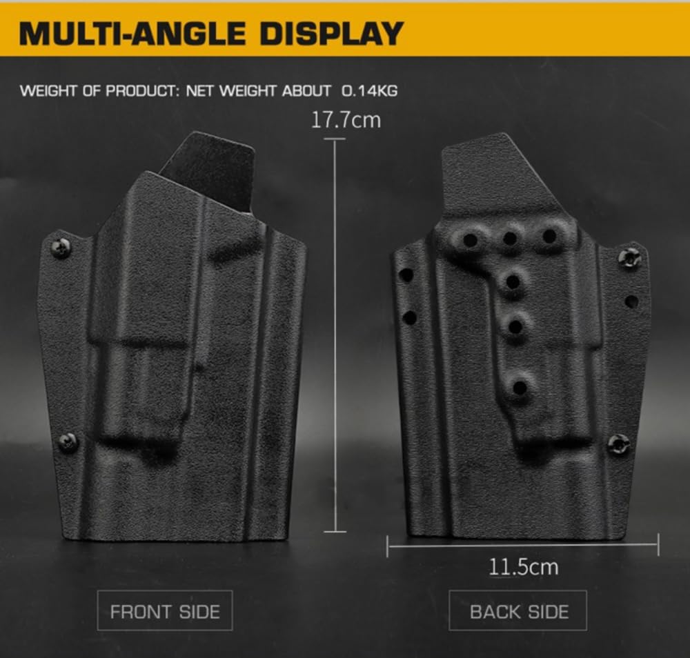 ACEXIER Funda táctica de Kydex para G1ock 17/19/19X/45 Funda para Pistola de Airsoft con Linterna G-300 y Sistema de Bloqueo QLS 19 22