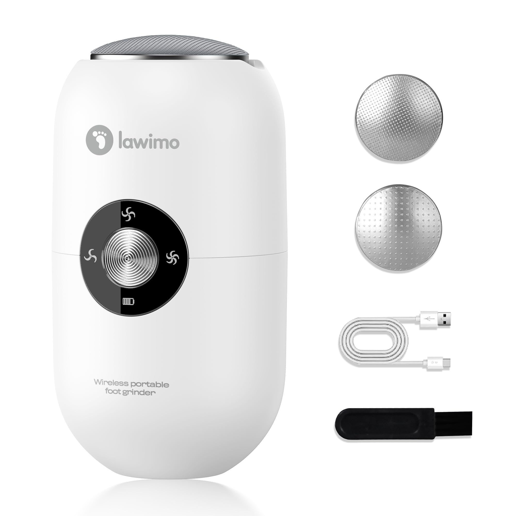 Electric Foot Callus Remover for Women Men, Rechargeable Electric Foot File Pedicure Tool with Stainless Steel Heads, Portable Feet Grinder for Cracked Dry Heels Dead Skin Calluses