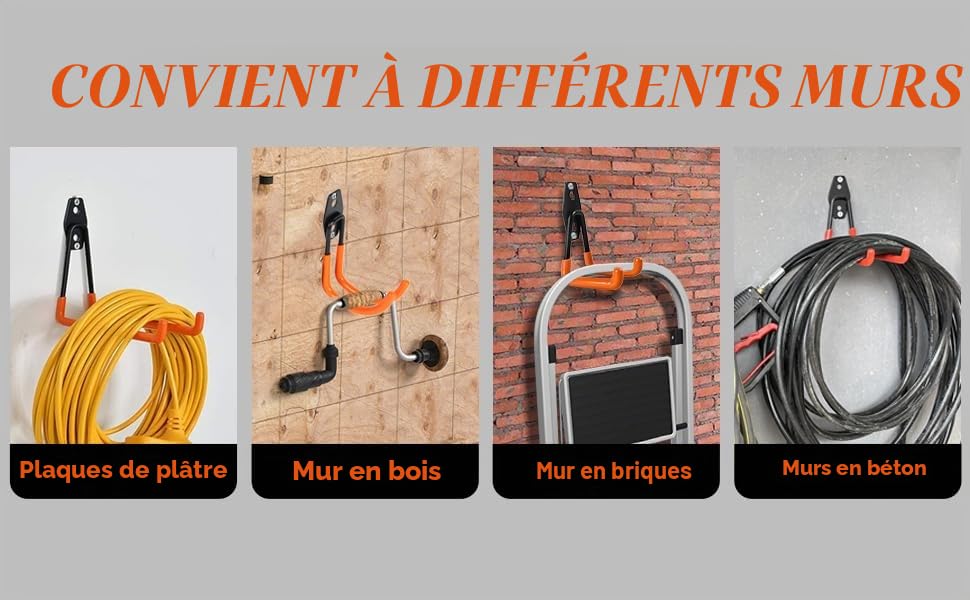 Crochets de Garage : Solution Antichute pour Rangement de Vélo et Outil