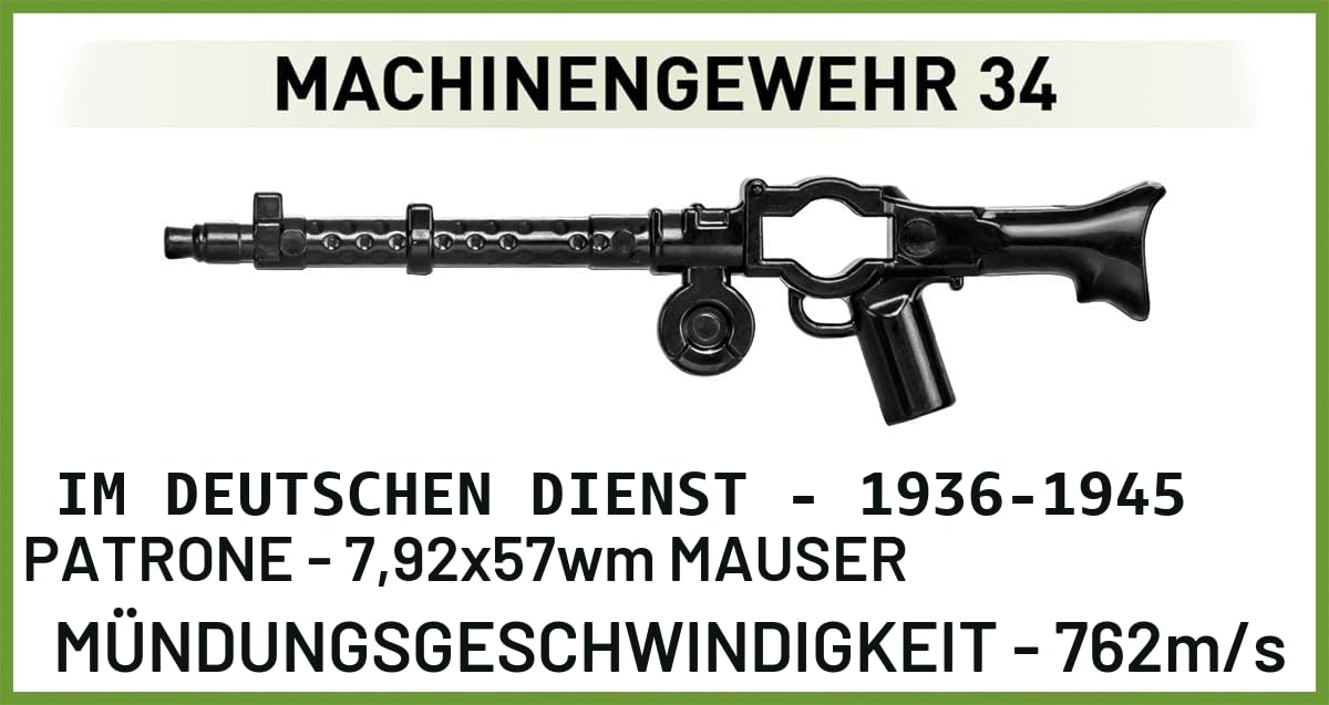 COBI Sd.Kfz. 124 WESPE Executive, Grün, Braun, Schwarz, 3.5 inch x 7.3 inch