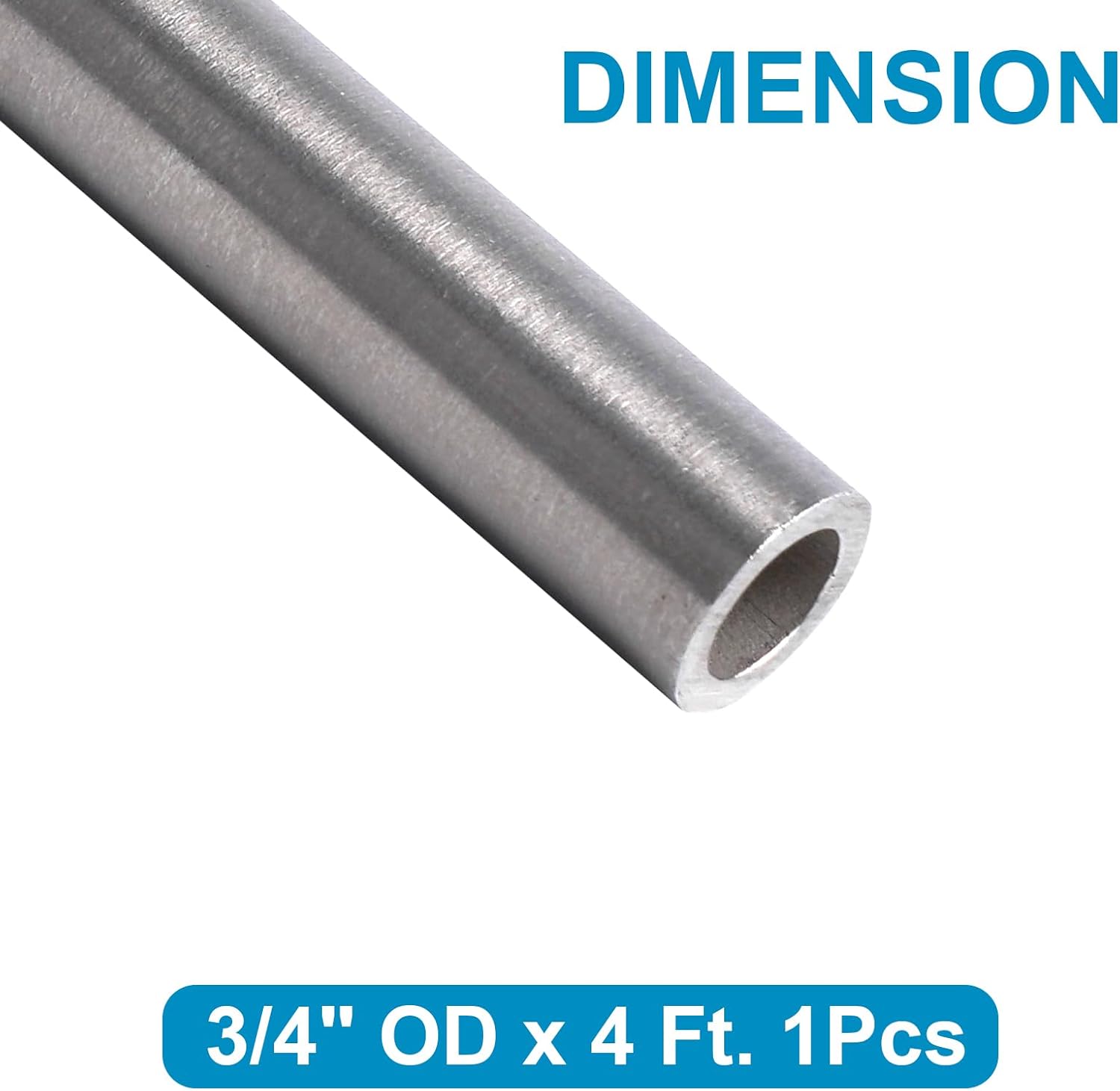 Vigorous 3/4" OD x 4 Ft. 304 Stainless Steel Tube, Seamless Stainless Steel Tubing, Round Metal Pipe for DIY Crafts, Industry, Furniture, Frames, 3mm Wall Thickness (1 Pcs)