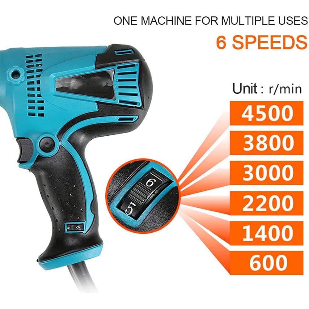 Lucidatrici e tamponi per Auto elettriche, lucidatrice orbitale Professionale 600-4500 Giri/min, Set di Kit di tamponi in Spugna a 6 velocità, per lucidatrici e ceretta per Barche per Auto