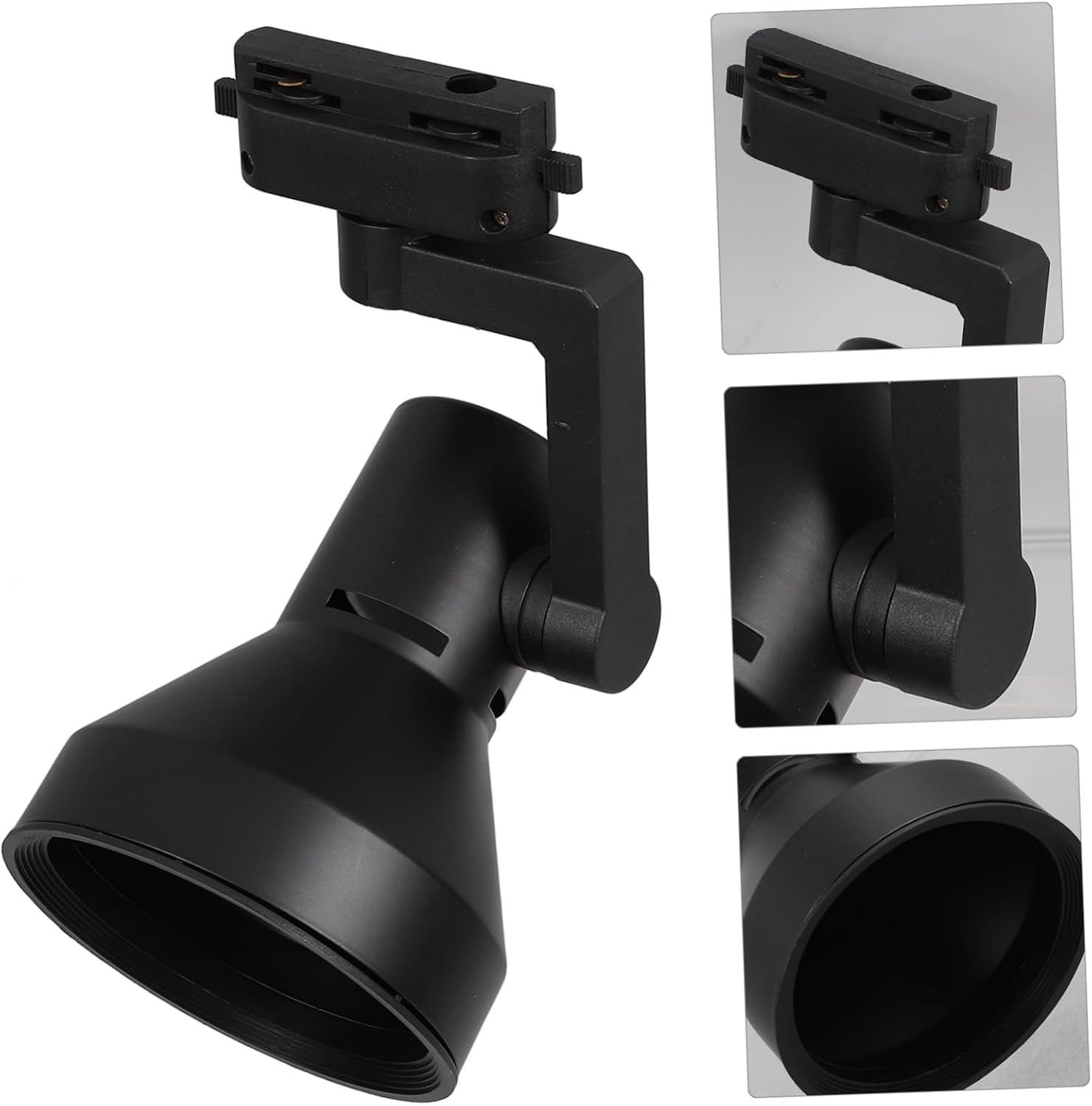 TOYANDONA LED Track Spotlight Fixture for Kitchen PAR30 E27 Compatible Adjustable Lighting Black Finish