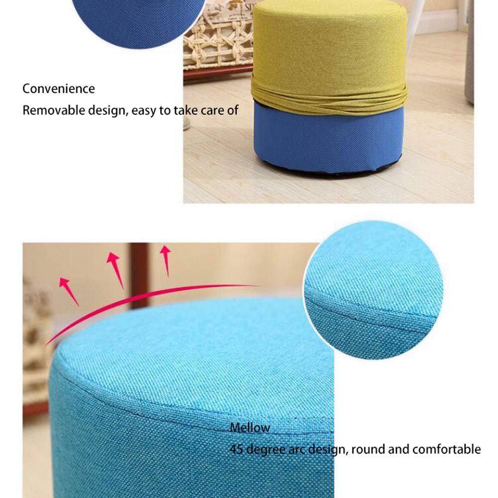 Sgabello rotondo in velluto, antiscivolo, resistente all'usura, per camera da letto e soggiorno, base in legno massello, colore viola e grigio, pouf con accento in pelliccia
