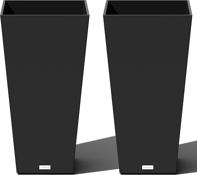 Veradek VResin Taper Tall Planter Black 30 in. 2 Pack Amazon