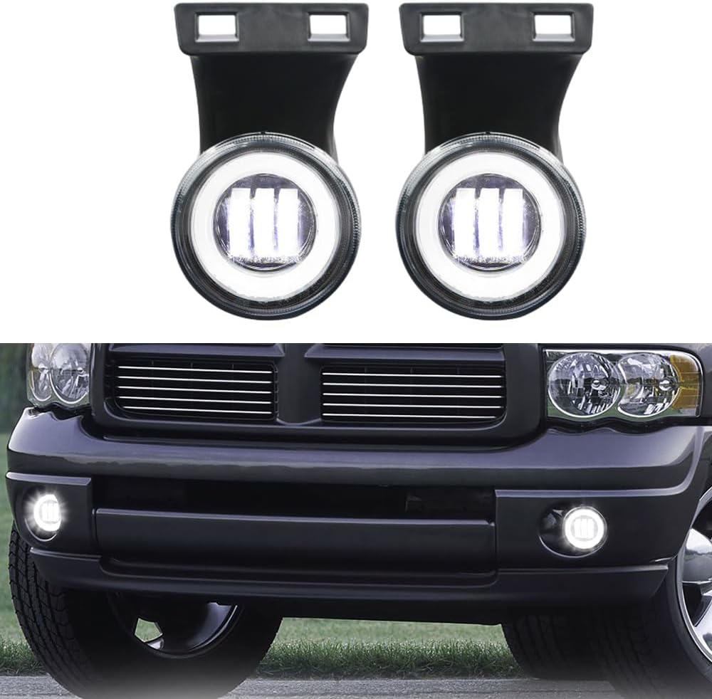 LED Fog Lights, Fog Lamps, Compatible with Dodge Ram 1500 1994-2002, Compatible with Dodge Ram 2500 1994-2002, 2 pcs