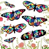 6 Pieces Large Butterfly Suncatcher Kit for Kids Butterfly Party Decorations, DIY Stain Glass Kits...