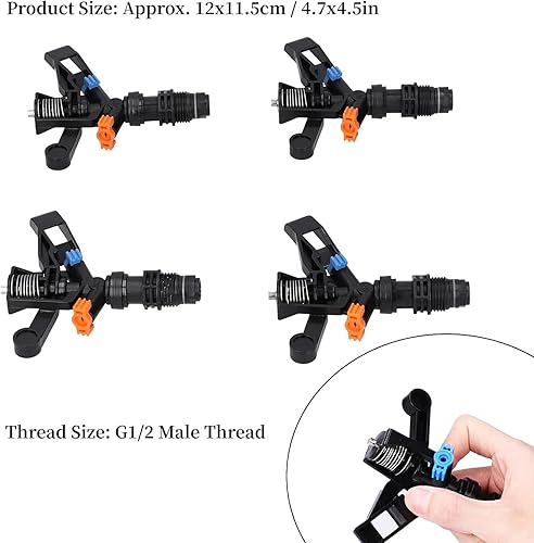 Miniatura 6 de Rotating Sprinkler 26ft Coverage Polystyrene for Efficient Garden Irrigation Whirling Garden Sprinkle Nozzle