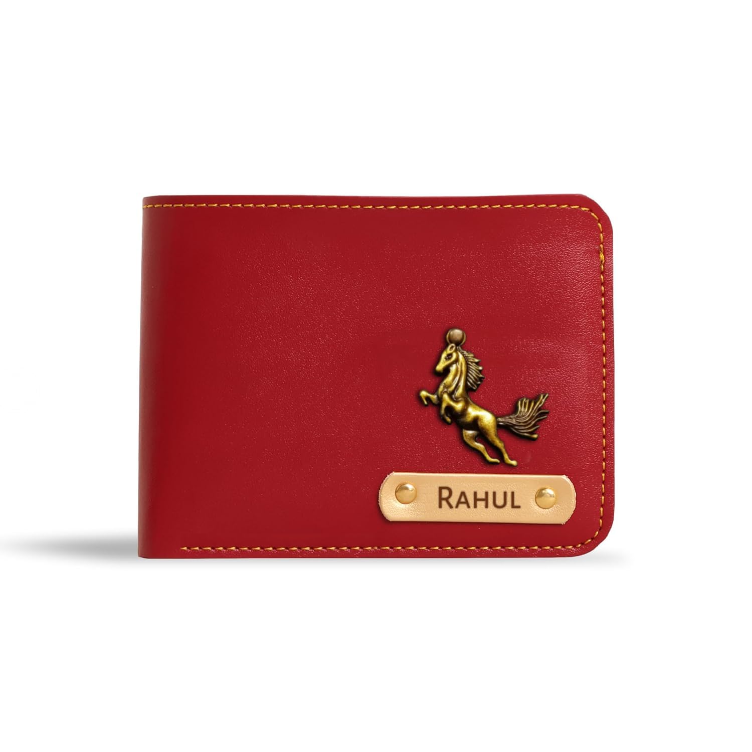 navya royal art Men's Leather Wallet Name Leather Wallet for Mens - Customise Printed on Wallets - Red-picture-40