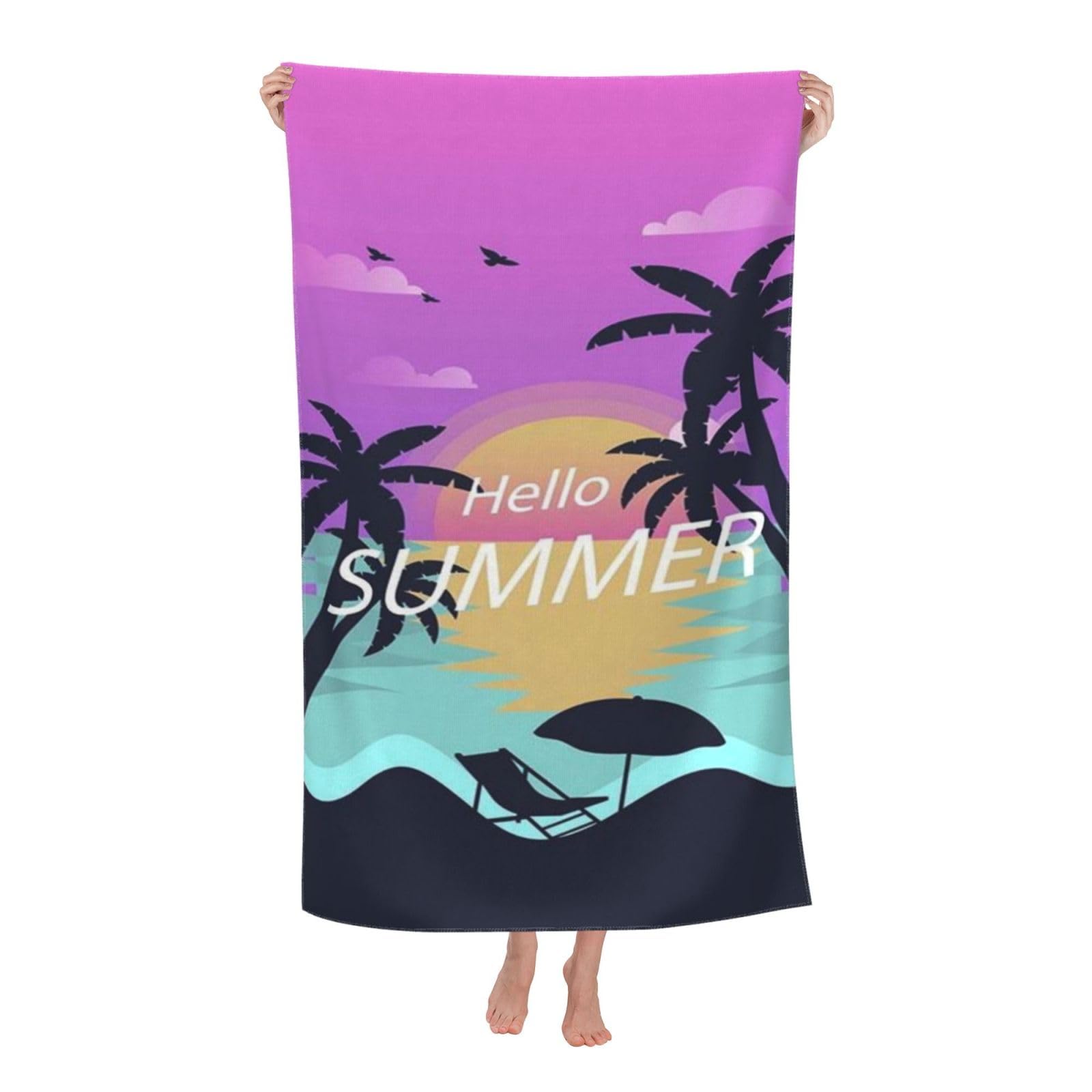 LMKLOP Cute Beach Towel for Women/Adults, Personalized Microfiber Beach Towels Bulk, Quick Dry Beach Towel for Pool, Lightweight Bath Towels Oversized