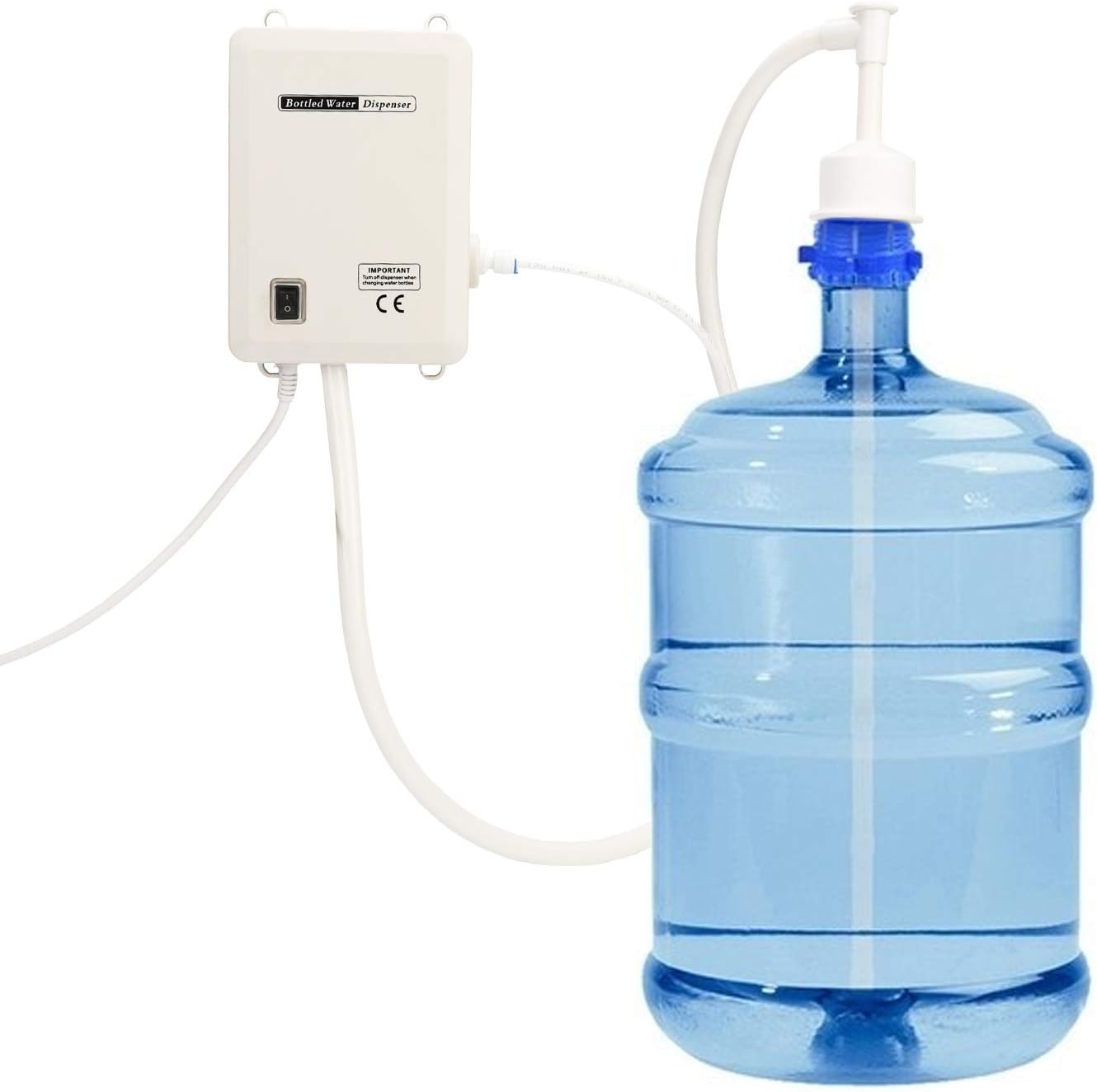 Bottled Water Pump System, Water Dispensing Pump System with Single Inlet 110V AC US Plug Compatible Use with Coffee/Tea Machines, Water Dispensers, Refrigerators, Ice Makers