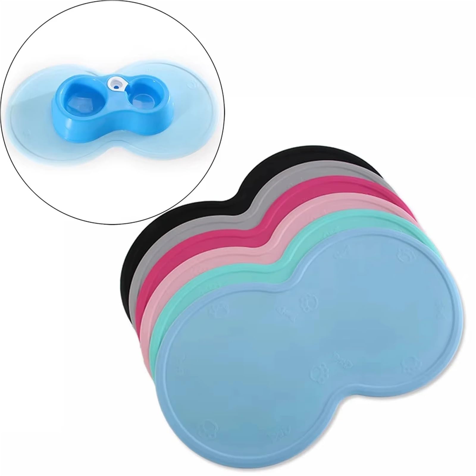 Futtermatten für Haustiere 48 * 27cm Pad Silikon Schüssel Futter Platzierung Hund Zubehör Katze Matten wasserdichte(Green)