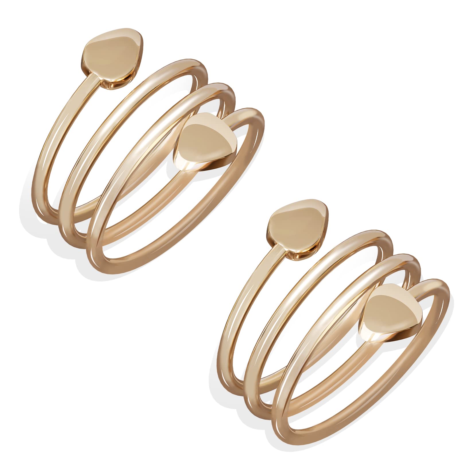 Igetkiss 2PCS Lymphatic Drainage Ring - Magnetic Lymph Detox Therapeutic Copper for Women - Oura Ring with 3500 Gauss Magnets - Carpal Tunnel Relief (Adjustable Elegant Gift)