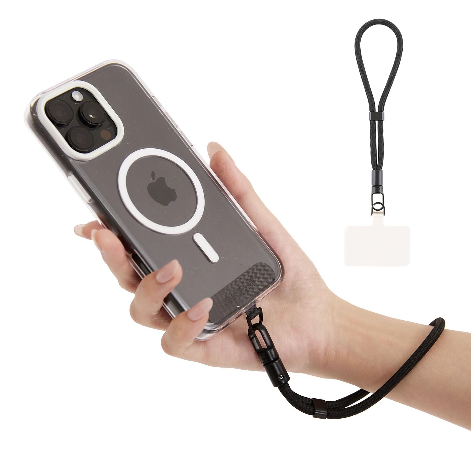 Golifyne Unisex Black Phone Wrist Strap | 6Mm Wristlet Lanyard + Tether Tabs | Anti-Theft Armband For Iphone/Samsung/Most Cellphone (Without Case)