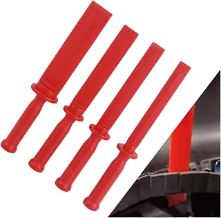 4PCS Plastic Razor Blade Scraper,Width 18mm 21mm 25mm 35mm Plastic Scrapers Non Scratch for Cleaning Balance Blocks and Adhesive Residue,Universal Wheel Weight Removal Tool with Handle
