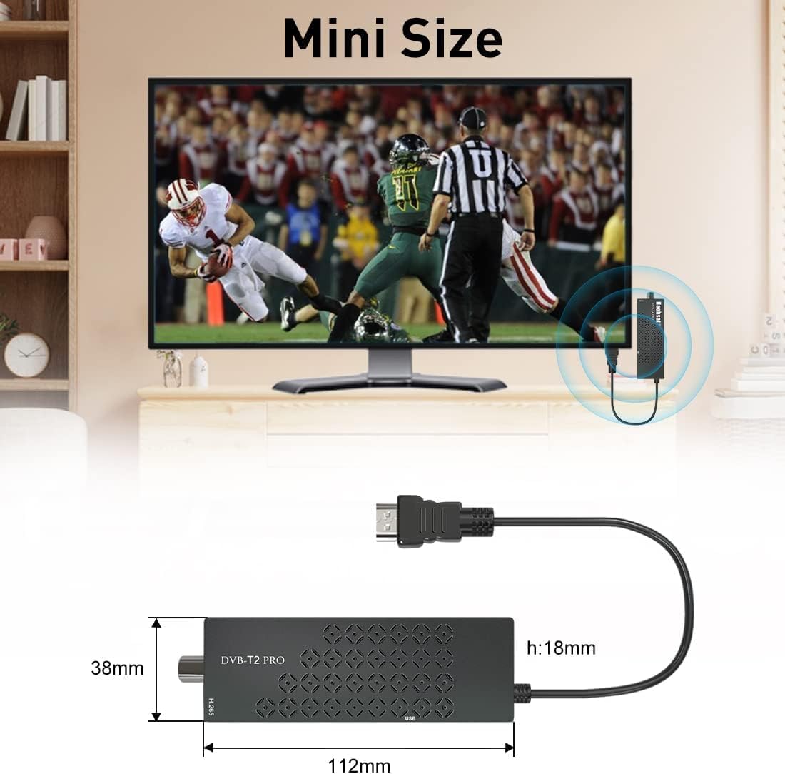 bestyks Decodificador TDT HD, Sintonizador TDT HD HDMI, DVB T2 H265 Decodificador HD, TDT HD Euroconector Full HD 1080p Soporte WiFi, Control Remoto IR 2 en 1, Dolby, PVR, LCN