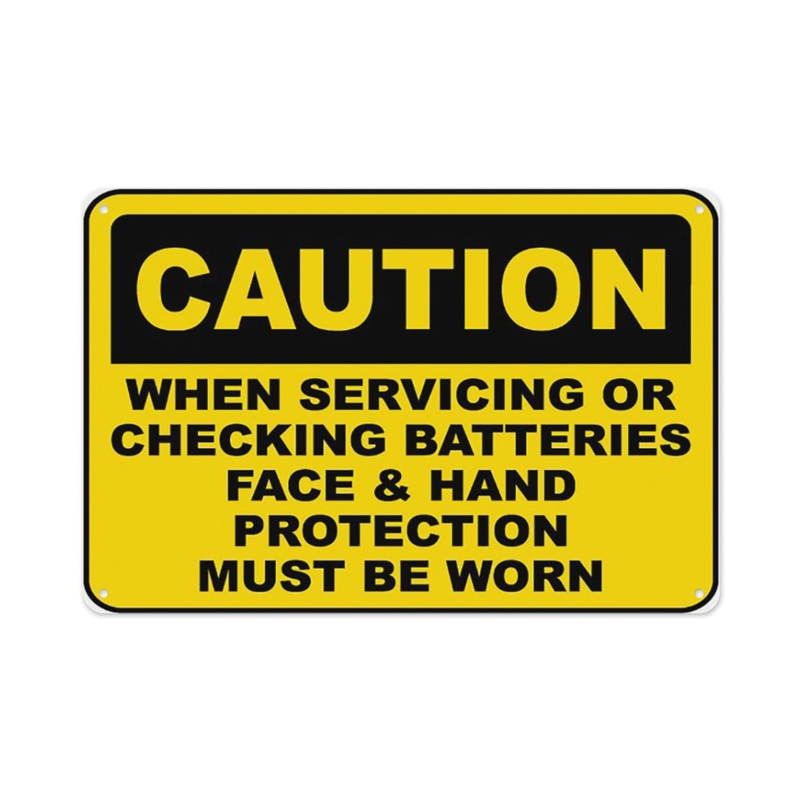 peiyeety When Servicing Batteries Sign Aluminum Tin Warning Signs For Home Outdoor Garden 8X12 Inches
