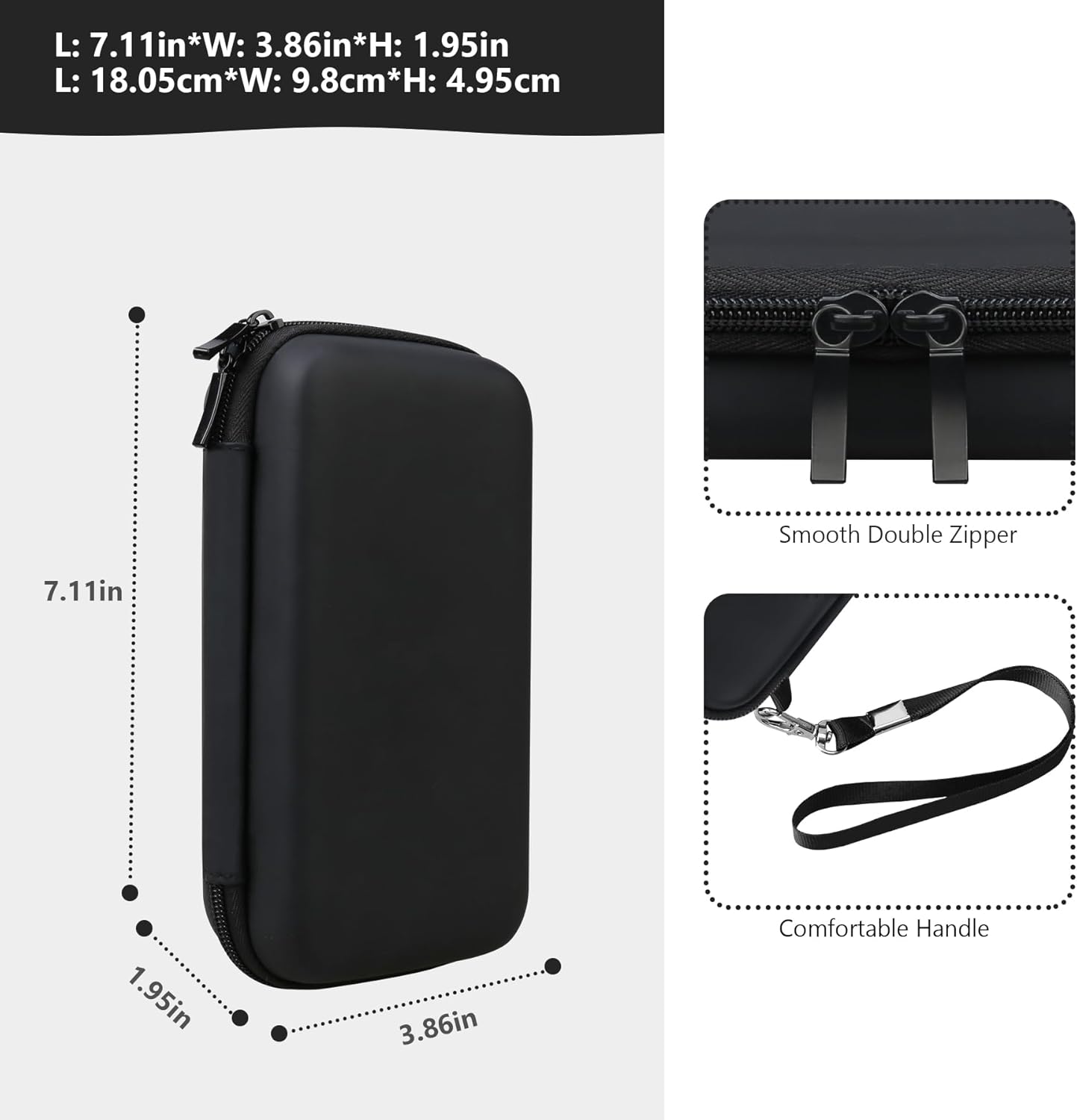 Supmay Carrying Case Compatible with Voichic 32 Bit Handheld Game Console for Kids Adults, Preloaded 135 Retro Portable Gaming Player Storage Holder Travel Bag with Mesh Pocket for USB Cable, Black