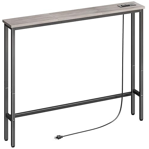 ELYKEN 5.9" Narrow Console Sofa Table with Power Outlets, Total