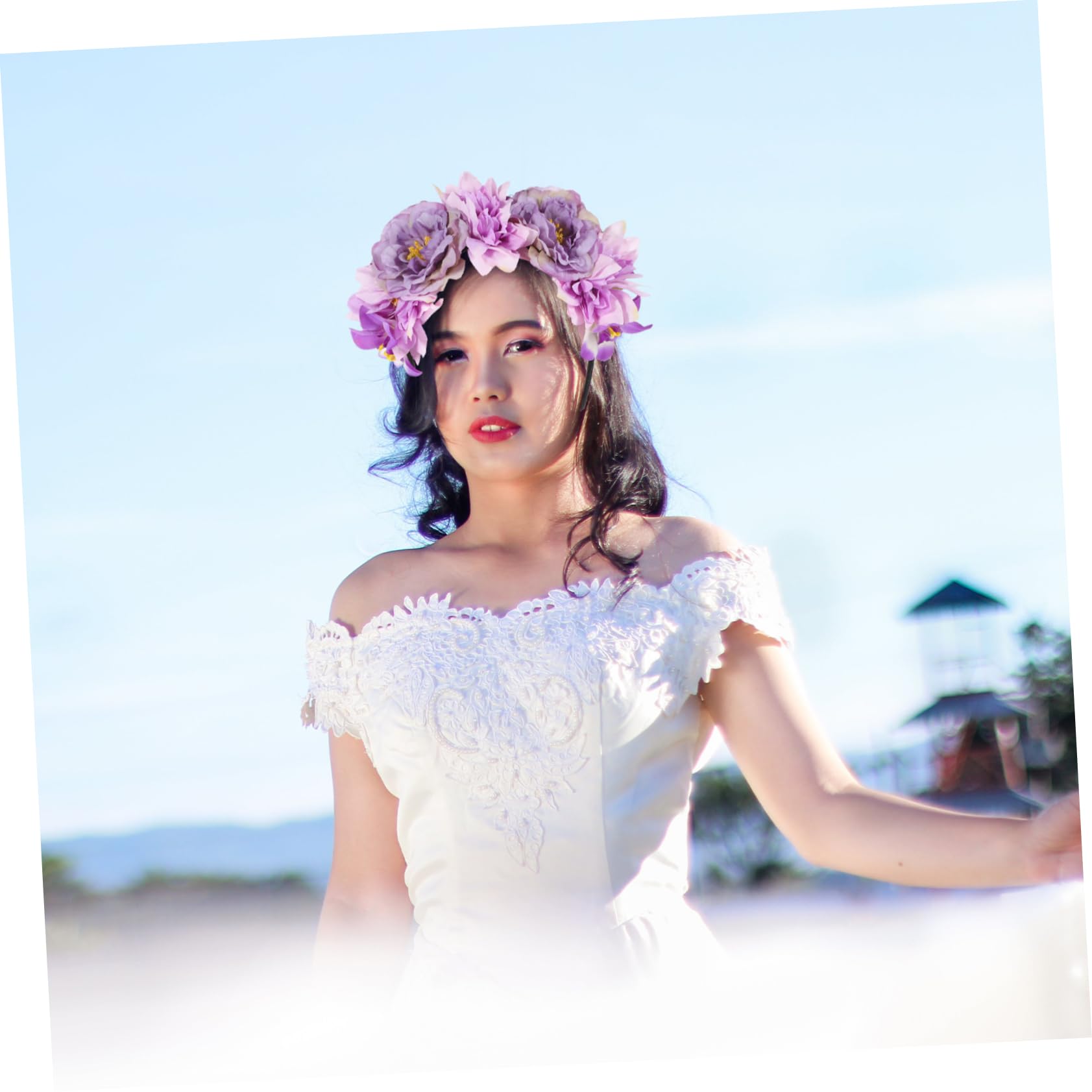 4 diademas de flores estilo retro para mujer, guirnalda para el pelo, tocado de flores de gran tamaño, tocado para la cabeza, artificial de viaje, tela