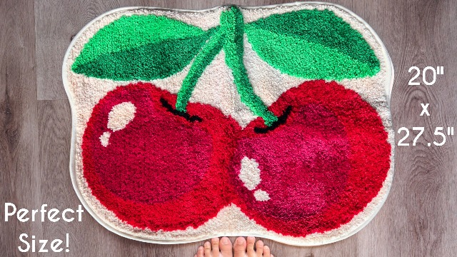 Evovee Alfombra De Baño Divertida Con Diseño De Cerezas, Color