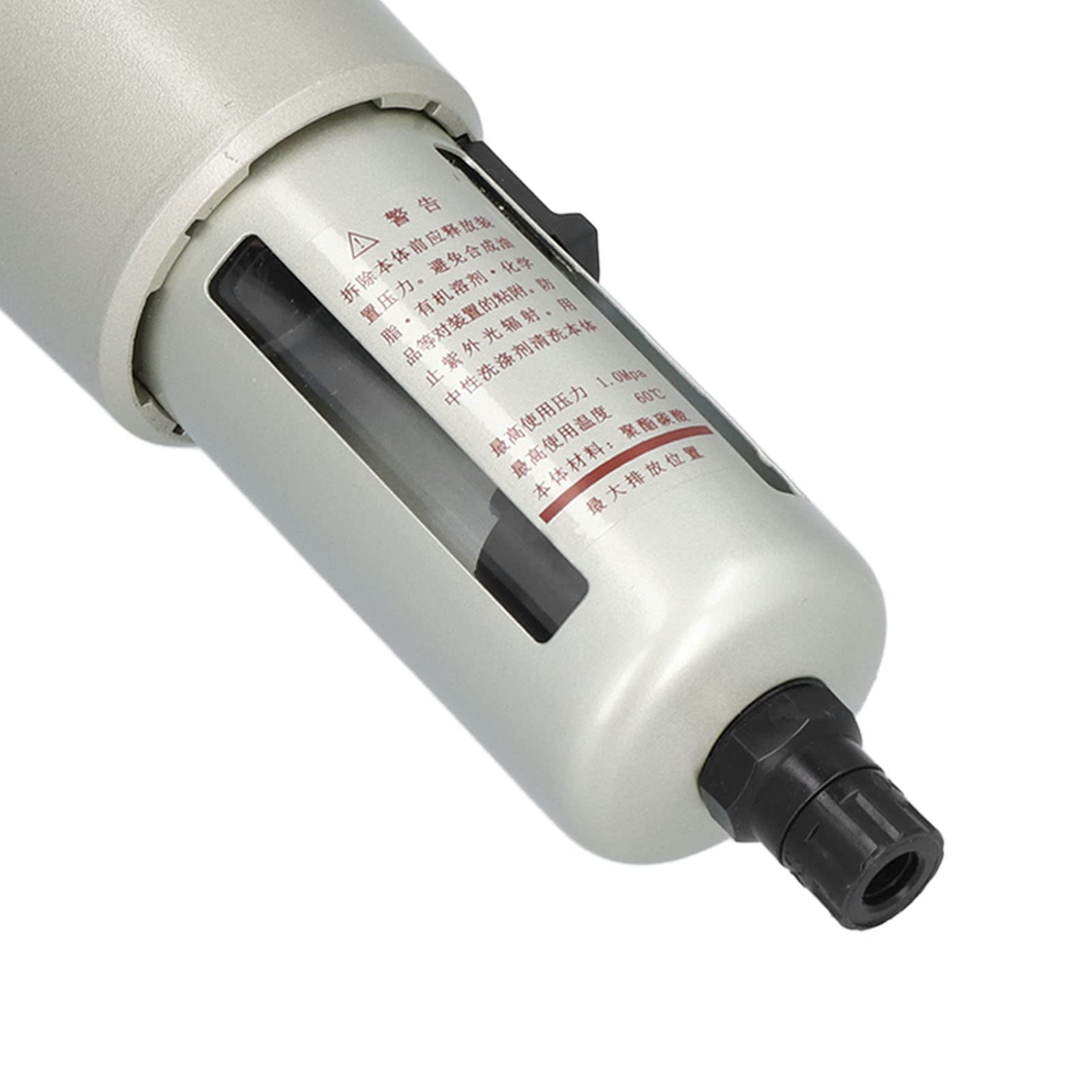 Ejoyous Separador de Aceite de Agua Regulador de Filtro de Aire de Drenaje Automático, Filtro de Aire Comprimido de Aleación de Aluminio con Manómetro de Latón, Elemento de Cobre de 40 Micras para