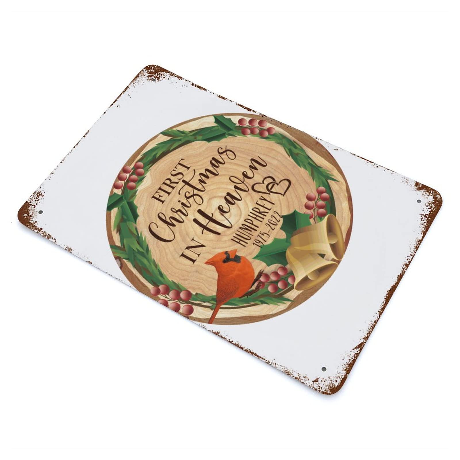 Panneau cardinal First Christmas in Heaven pour combler le vide mural du bar