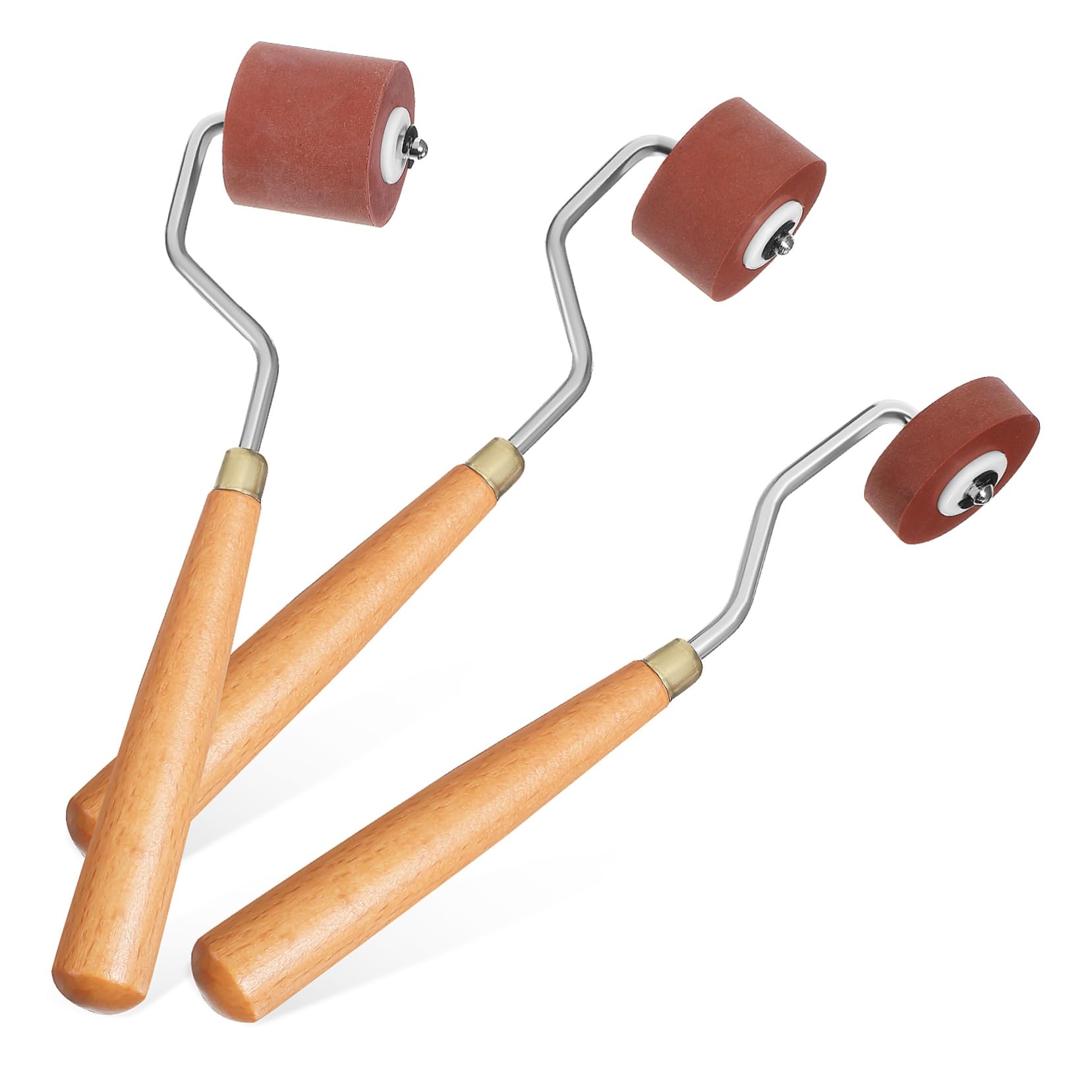 DOITOOL Rodillos Brayer de Goma y Tres Anchos Diferentes Juego de 3 para Manualidades Agarre Cómodo Ideales para Impresión y Pintura