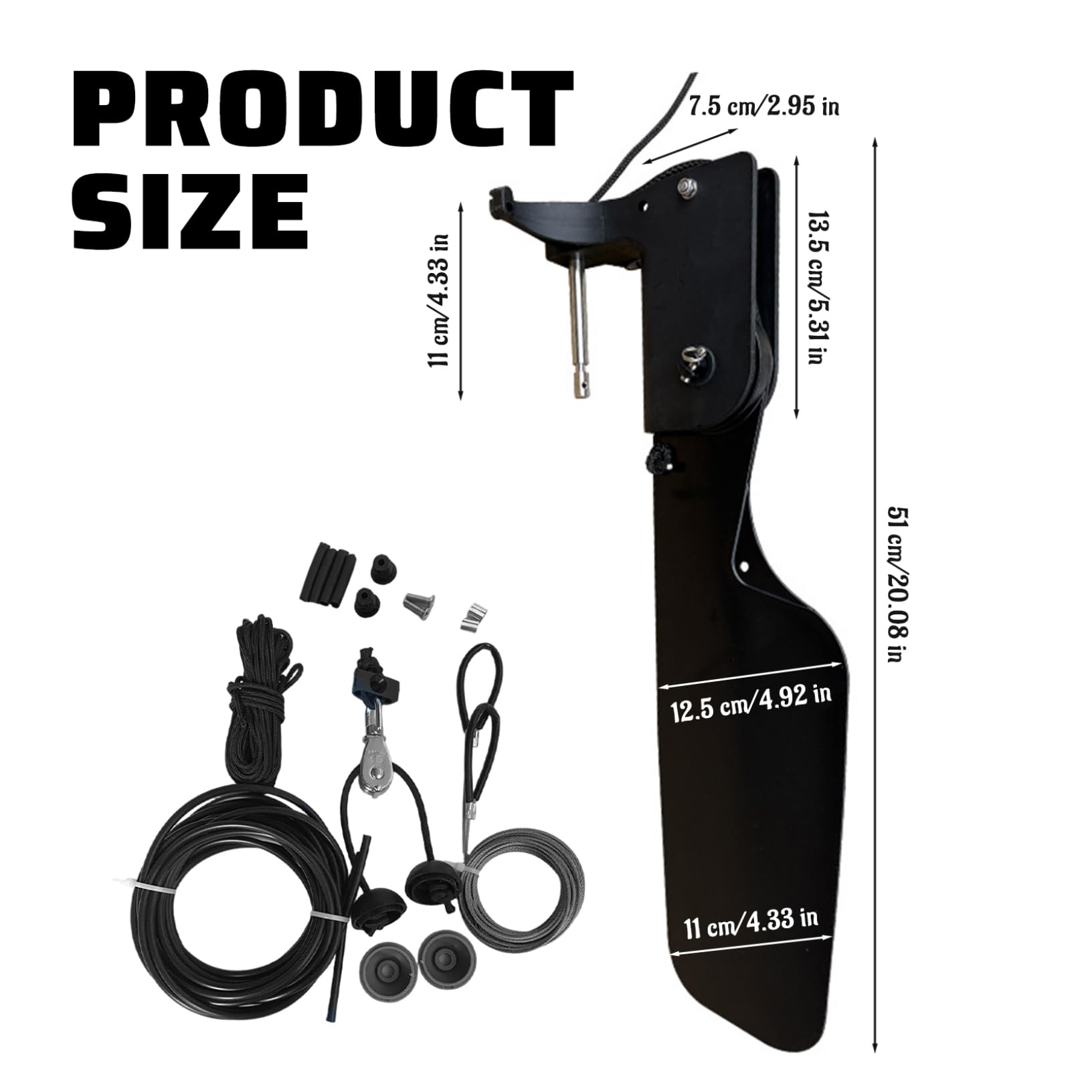 Kajak-Ruder-Set – 1 Set mit Zubehör, robuster, robuster Lenkersatz für Angelboote, Kanus und Boote