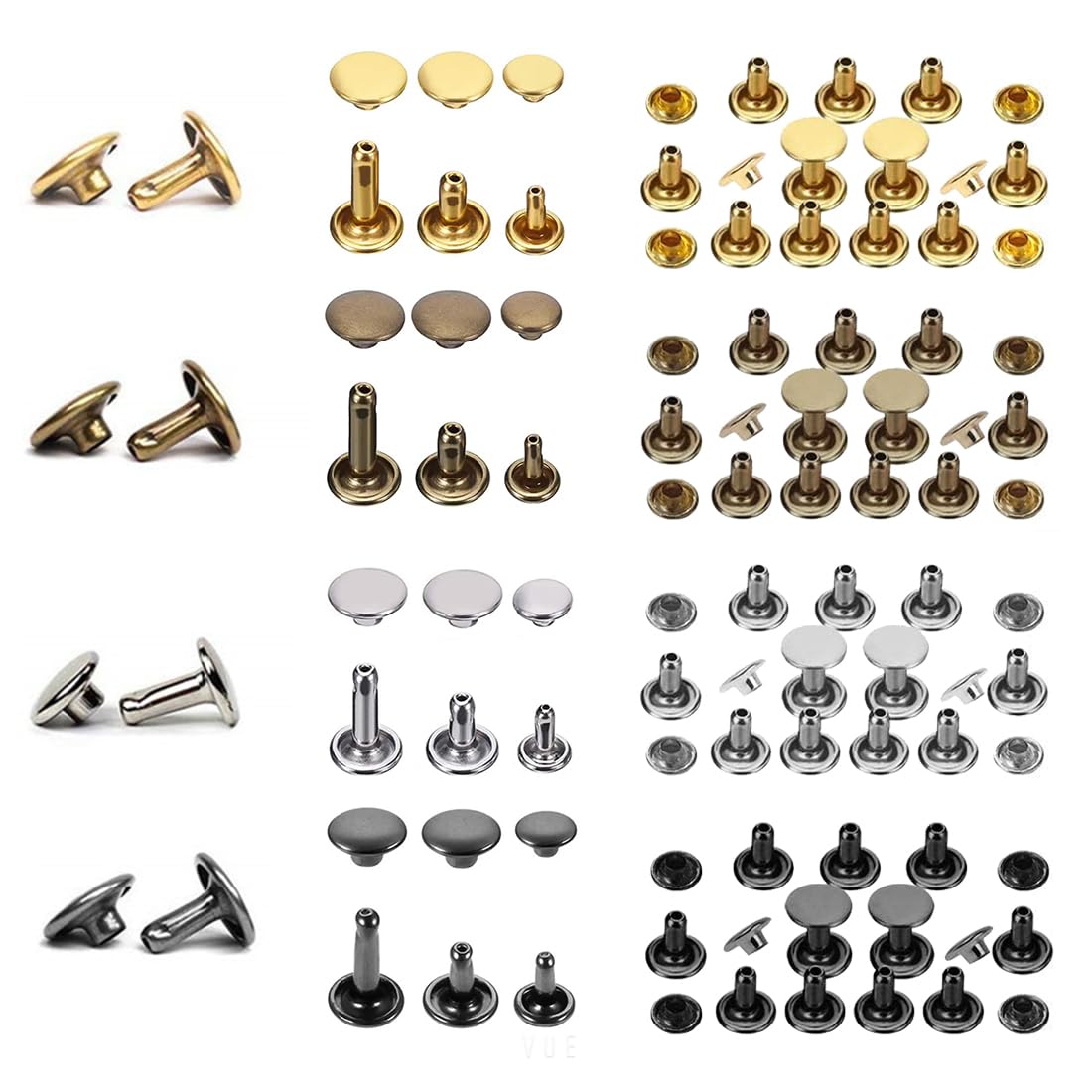 363 Pezzi Rivetti In Pelle Set 2-Tappo In Ottone Fai Da Te Accessori Artigianali Fatti A Mano Con 95062624