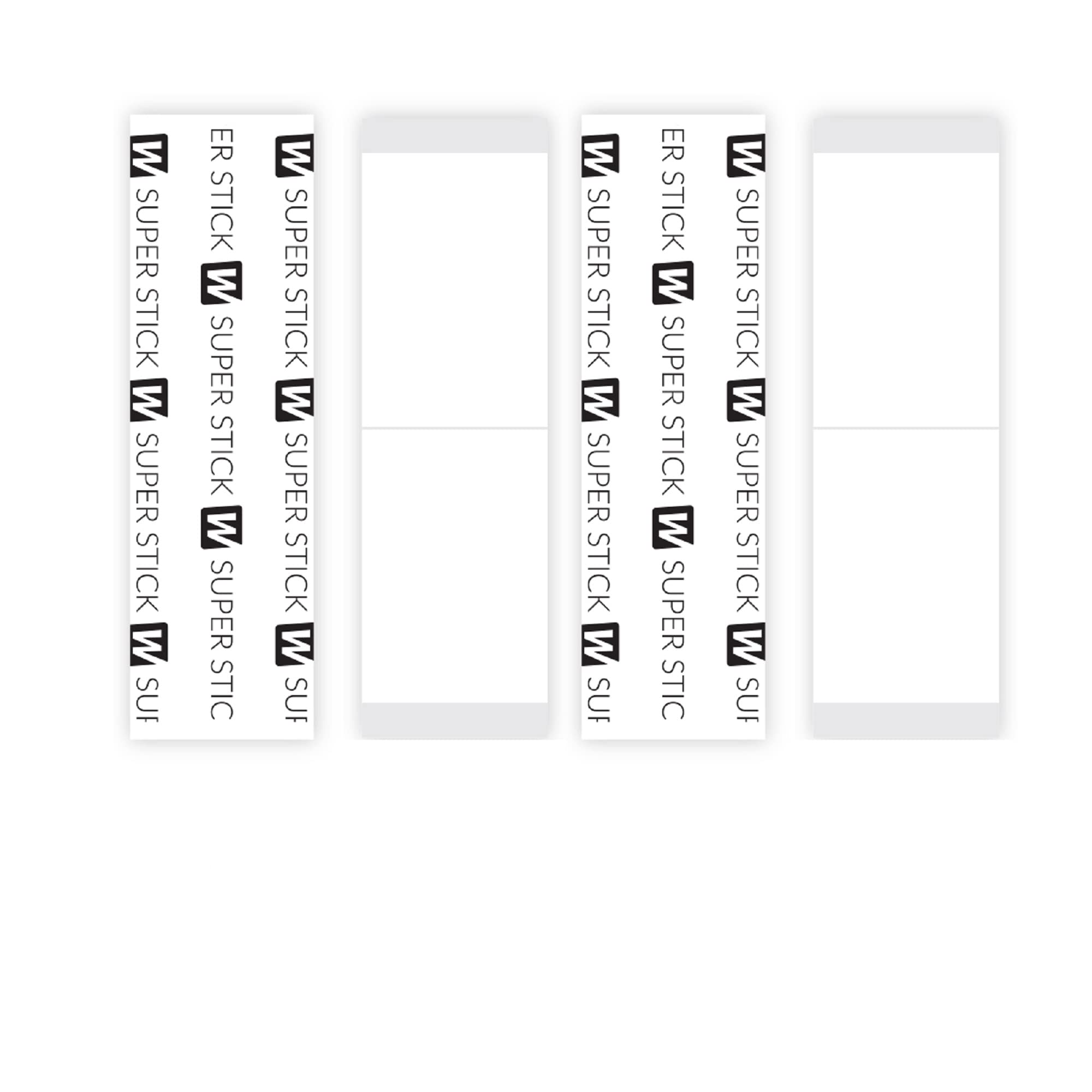 WalkerTape Co. Stick Tape Straight Strips by Walker, 36 pcs (1in x 3 in) Clear