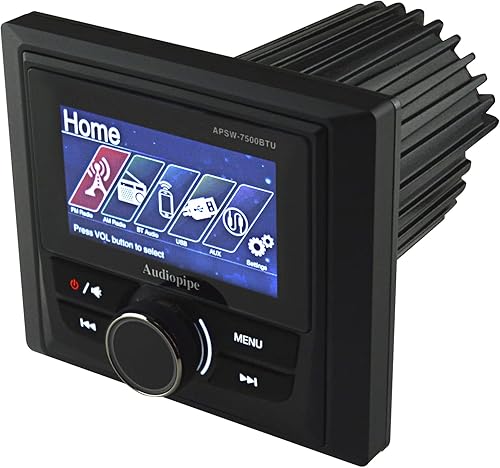 Audiopipe - APSW-7500BTU - Unidad principal marina multimedia de alta definición TFT LCD de 3" disponible en Yaxa El Salvador
