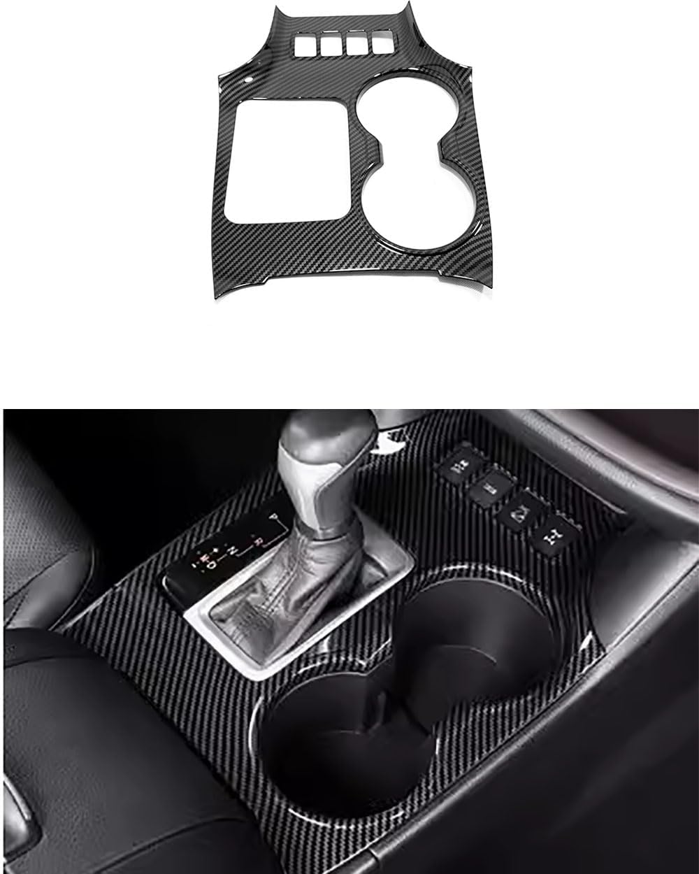 Car Accessories fit for Toyota Highlander 2014-2019 Interior Cover Trim | Gear Shift Panel Cover Trim | Inner Console Decor (Low Configuration 1pcs ABS (Carbon Fiber)