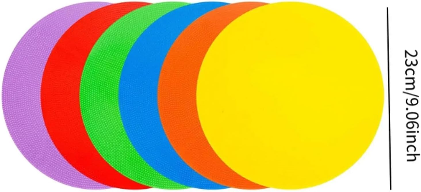 Spot Markers 6/12pcs Football Training Circular Board Sports Football Markers,Logo Plate Obstacle Football Plate Flat Logo Pad for Outdoor Practice 9inch for Training Exercise