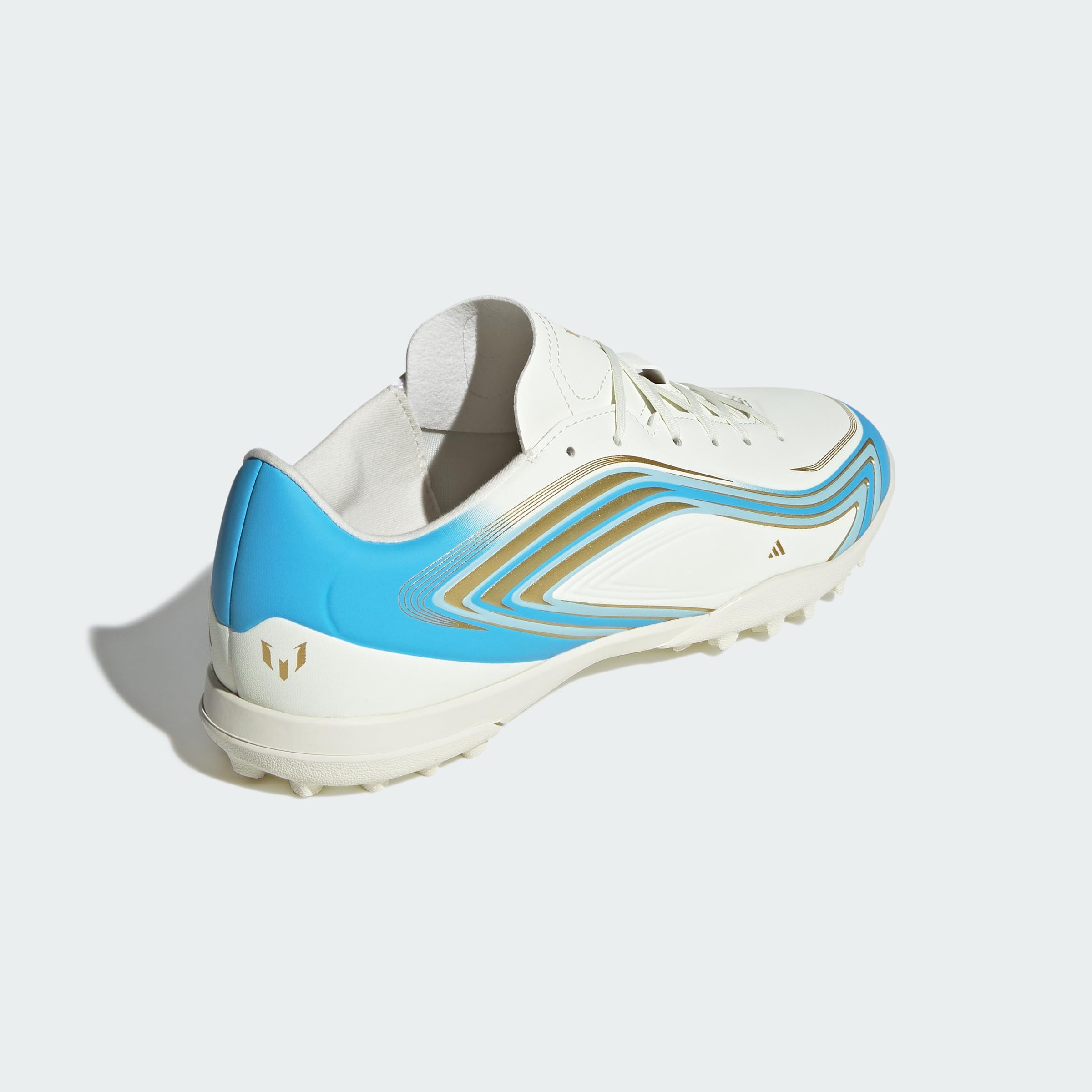 adidas Uniseks F50 Messi Club Turf Football Boots Shoes, ivory/semi blue burst/icey blue, 38 2/3 EU