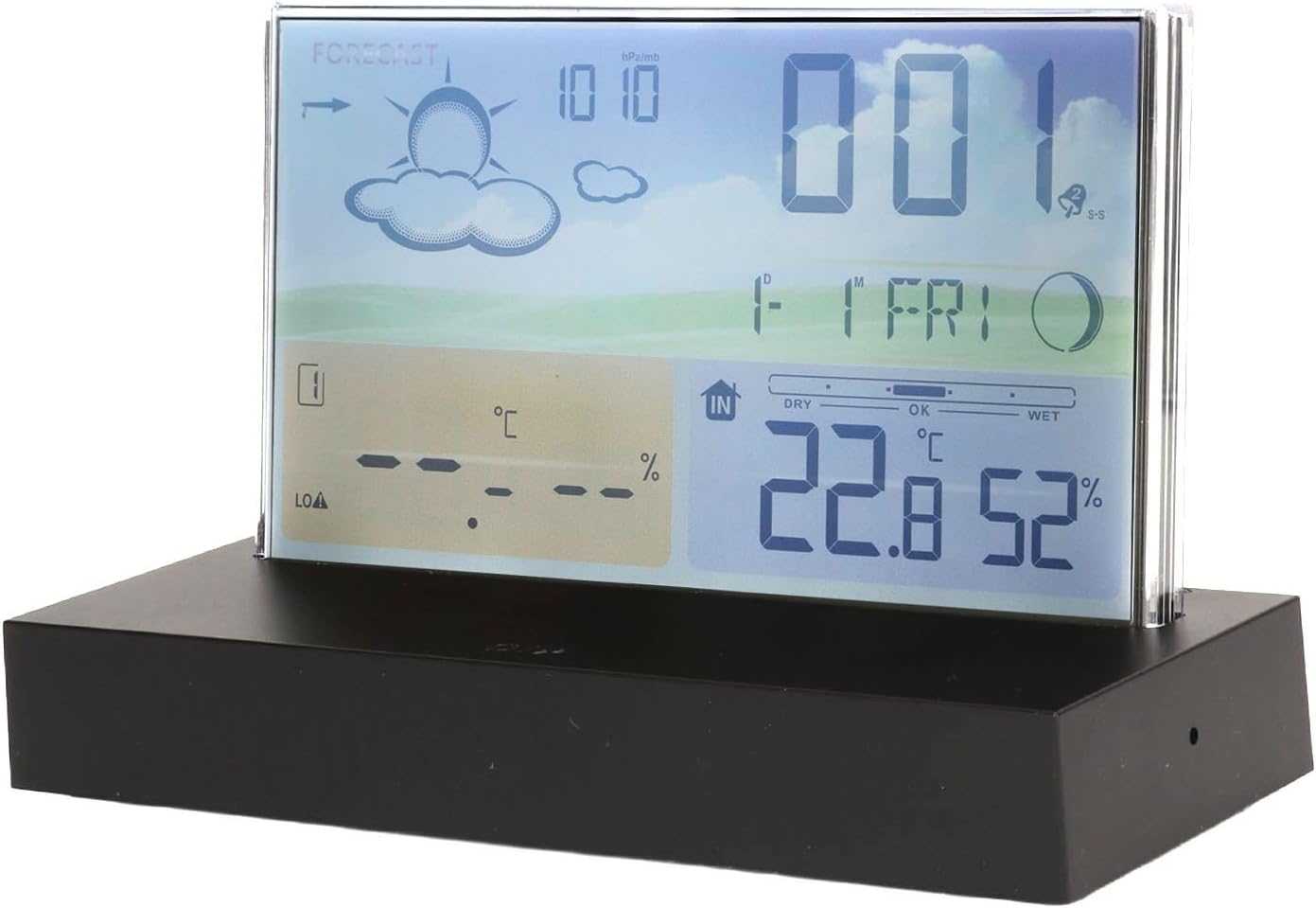 Multifunctional Weather Clock with Color Screen Wireless Transparent ABS Alarm Clock with Temperature Display
