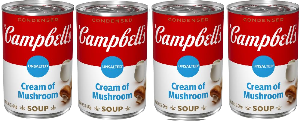 Unsalted Cream of Mushroom Soup (Pack Of 4 Cans), 10.5 oz. Each