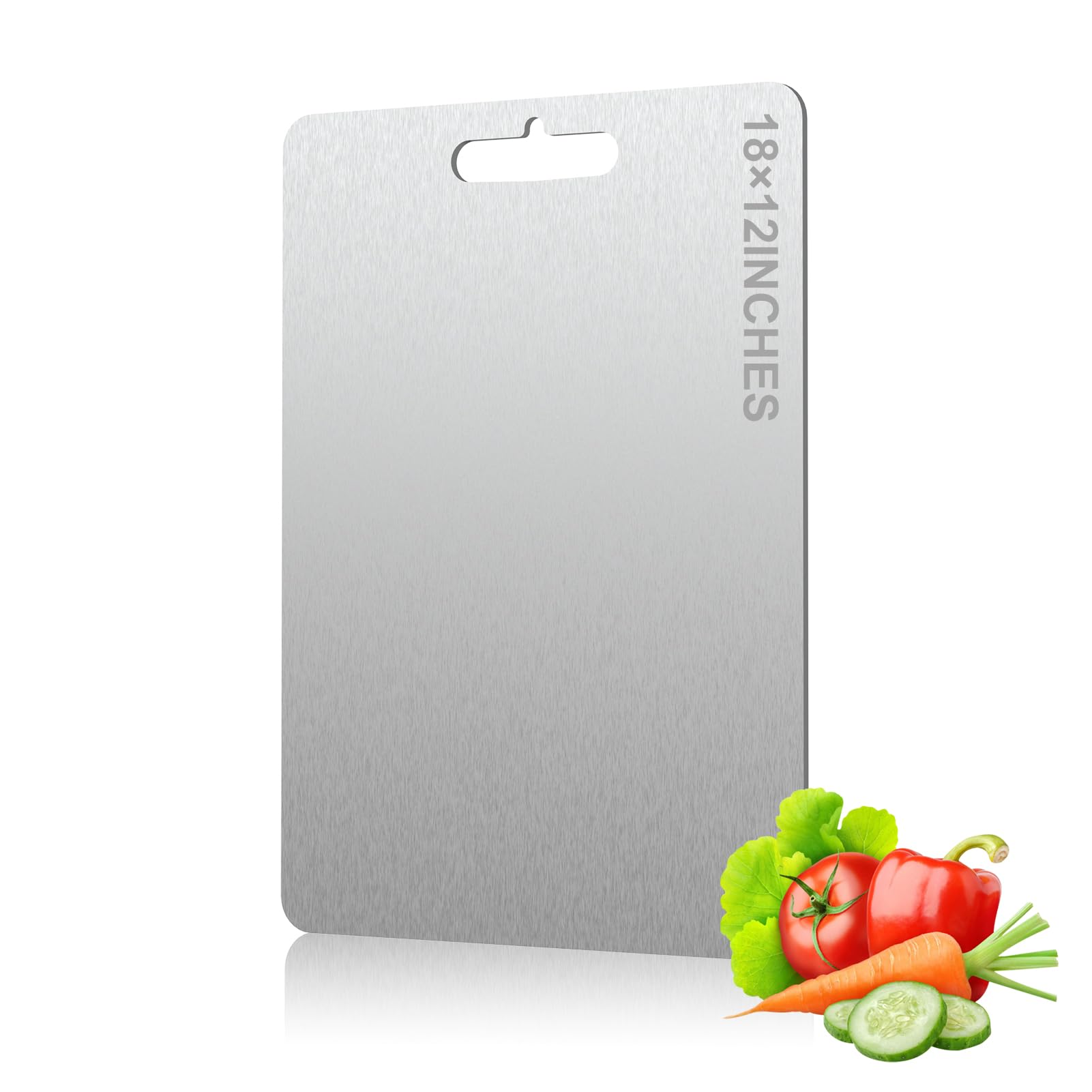 Titanium Cutting Board, Titanium Cutting Boards for Kitchen Double-Sided Stainless Steel Cutting Board Durable Non Toxic Food-Grade Chopping Board for