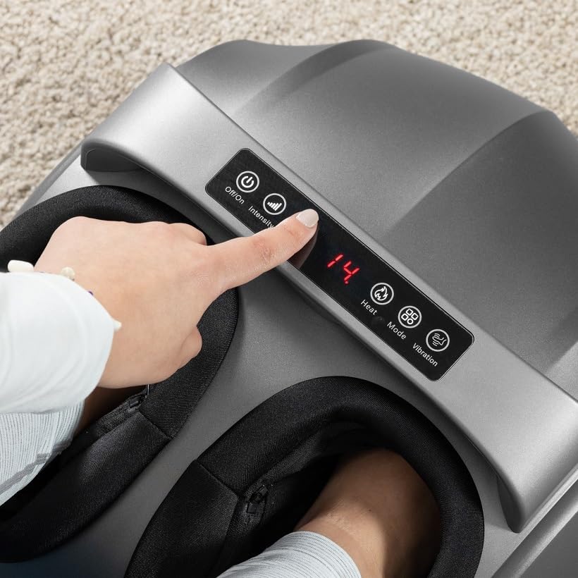 GLOBAL RELAX® | VITALZEN MINI PREMIUM Elektrisches Fußmassagegerät | 360°-Massage mit Drucktherapie i Kompression | Fußschmerzlinderung I Durchblutungsgerät für müde Füße | Einfache Steuerung